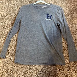 Grey long sleeve Hilfiger shirt
